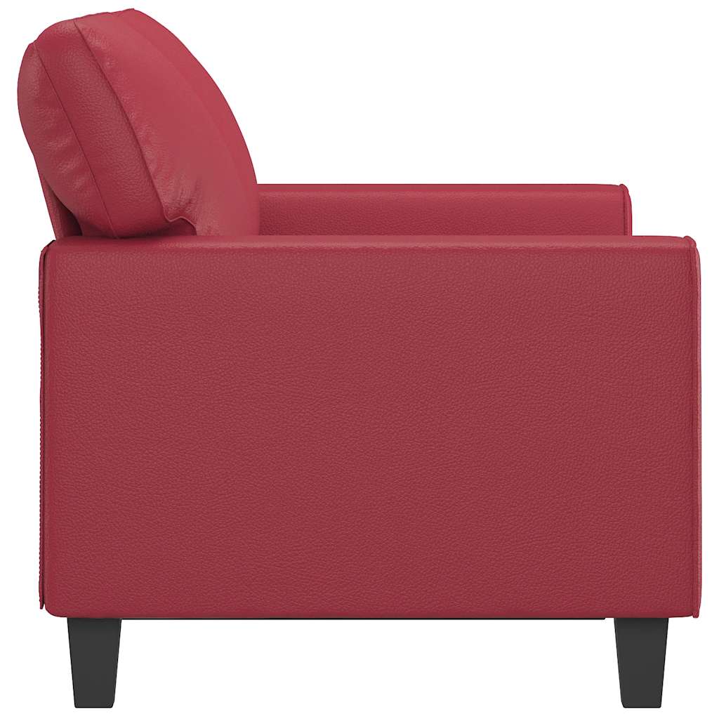 vidaXL 2-osobowa sofa, winna czerwień, 120 cm, sztuczna skóra