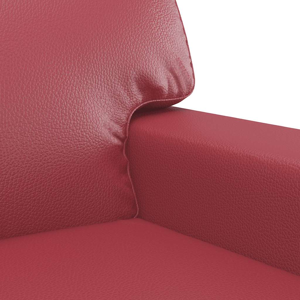 vidaXL 2-osobowa sofa, winna czerwień, 120 cm, sztuczna skóra