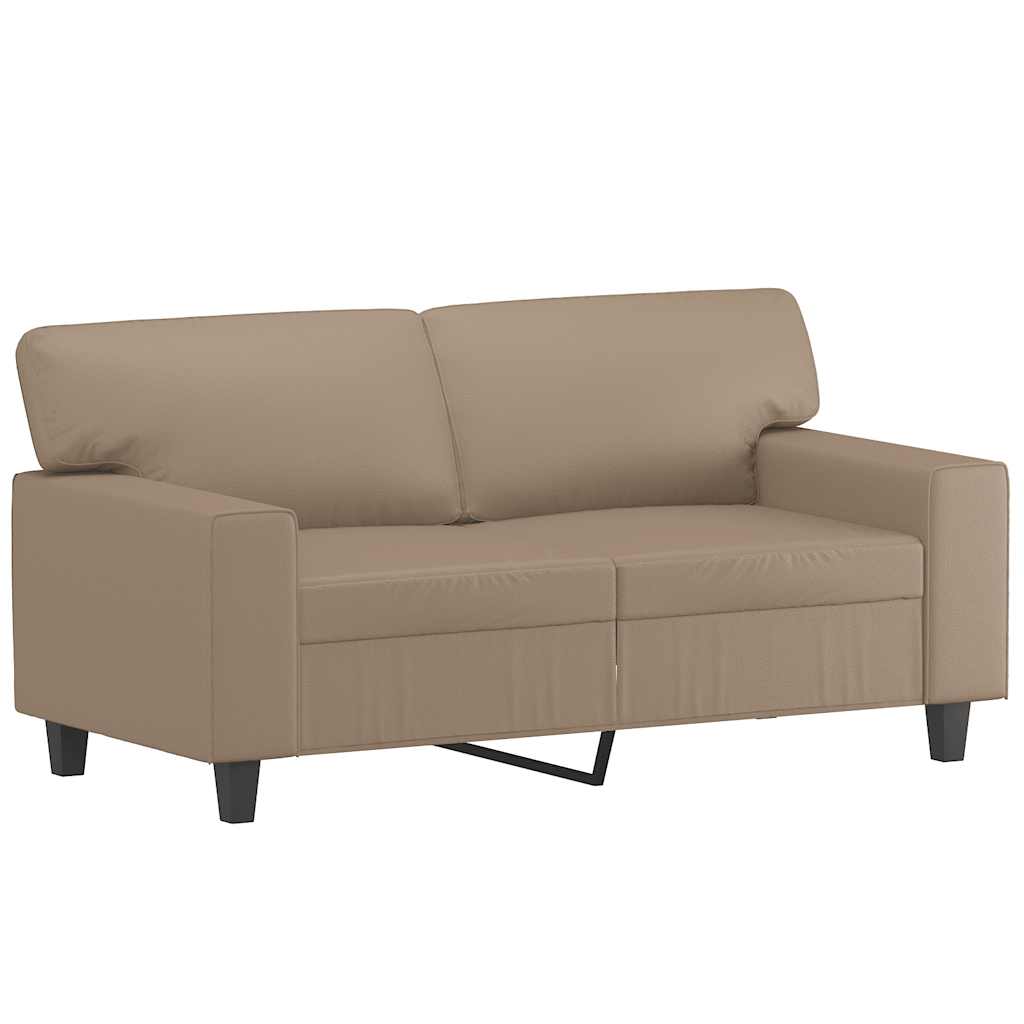 vidaXL 2-osobowa sofa, kolor cappuccino, 120 cm, sztuczna skóra