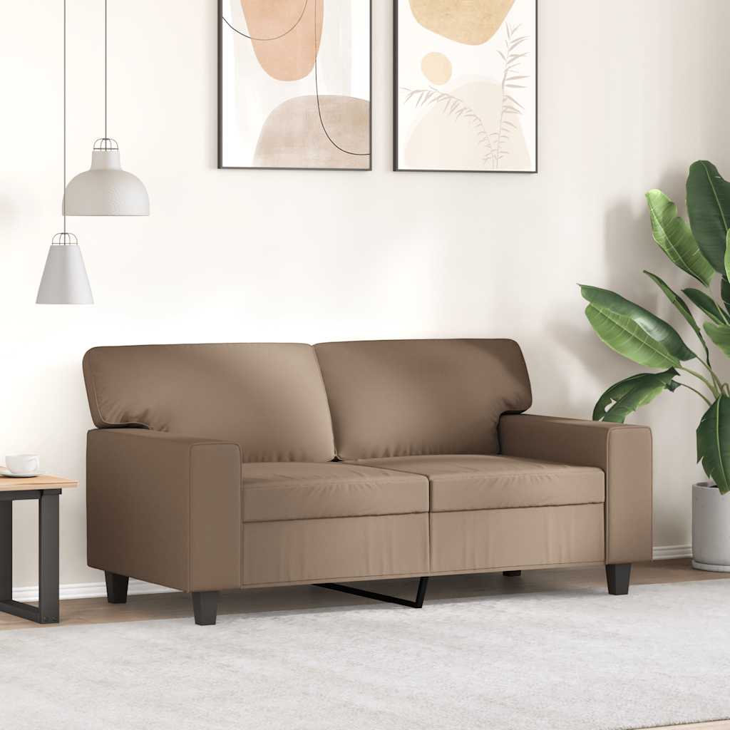 vidaXL 2-osobowa sofa, kolor cappuccino, 120 cm, sztuczna skóra