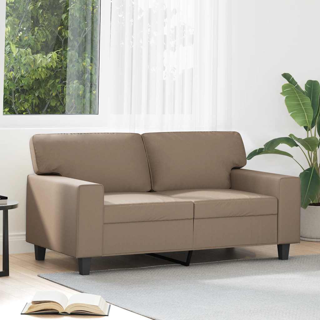 vidaXL 2-osobowa sofa, kolor cappuccino, 120 cm, sztuczna skóra