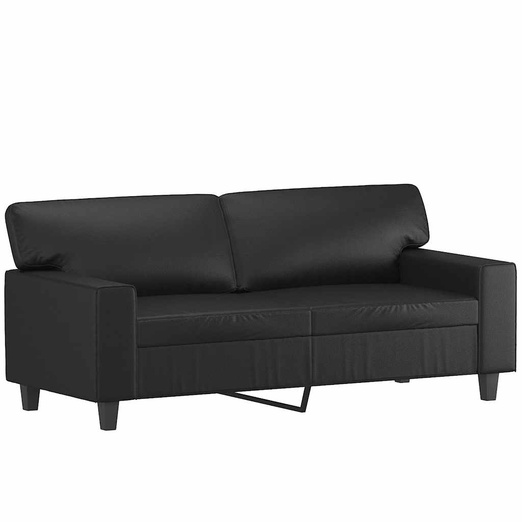 vidaXL 2-osobowa sofa, czarna, 140 cm, sztuczna skóra