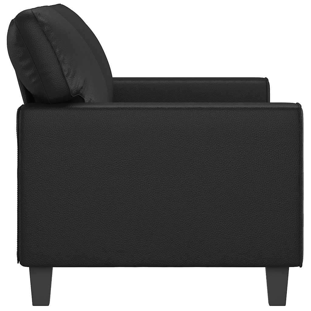 vidaXL 2-osobowa sofa, czarna, 140 cm, sztuczna skóra