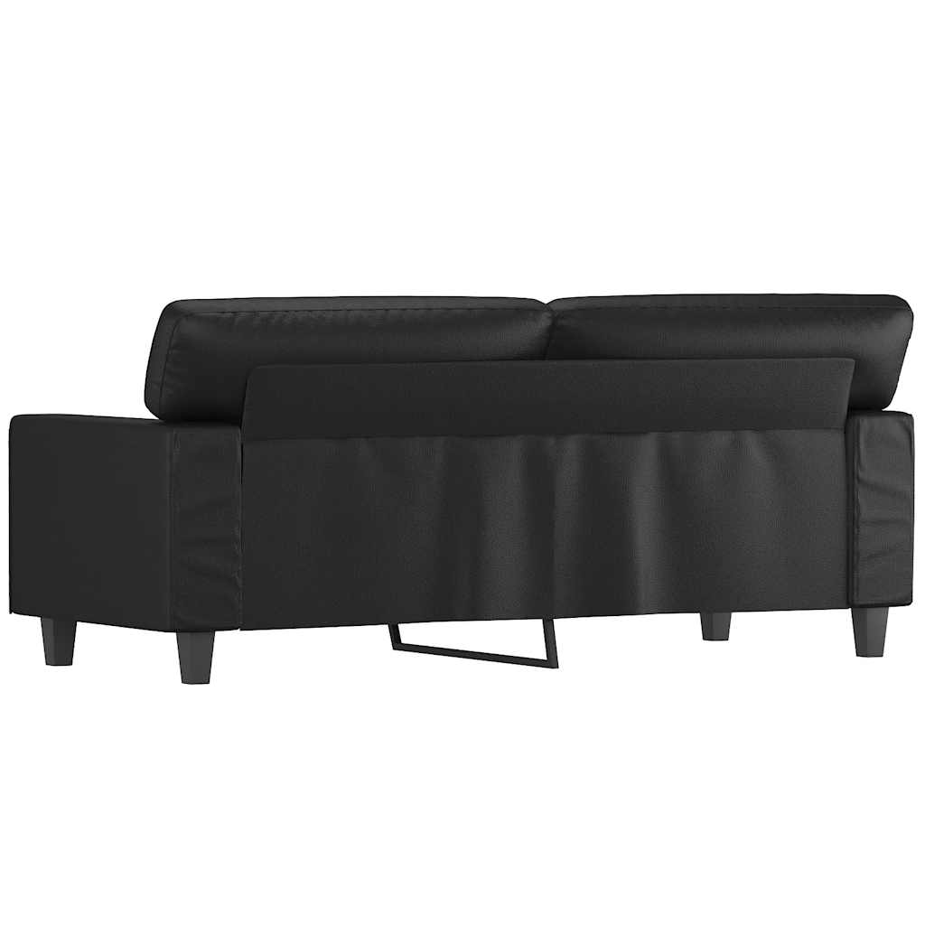 vidaXL 2-osobowa sofa, czarna, 140 cm, sztuczna skóra