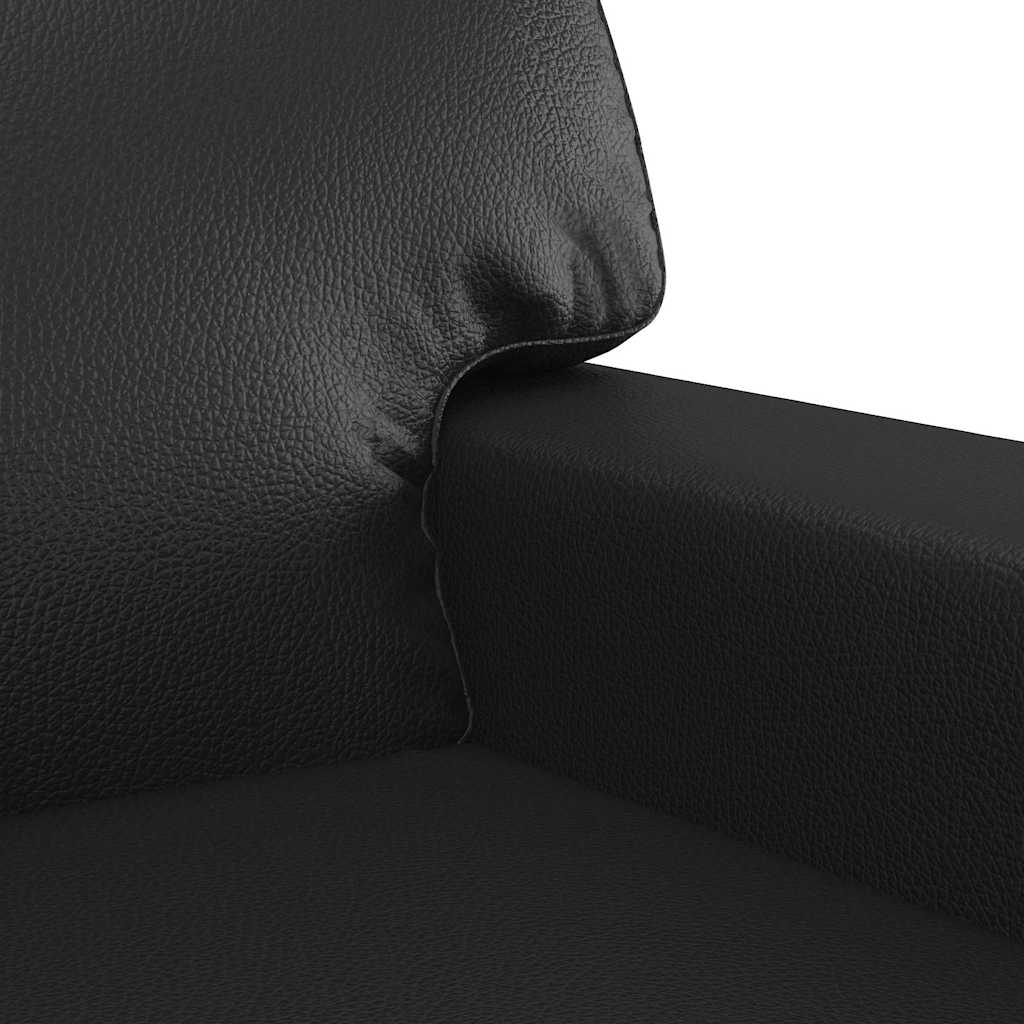 vidaXL 2-osobowa sofa, czarna, 140 cm, sztuczna skóra