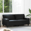 vidaXL 2-osobowa sofa, czarna, 140 cm, sztuczna skóra