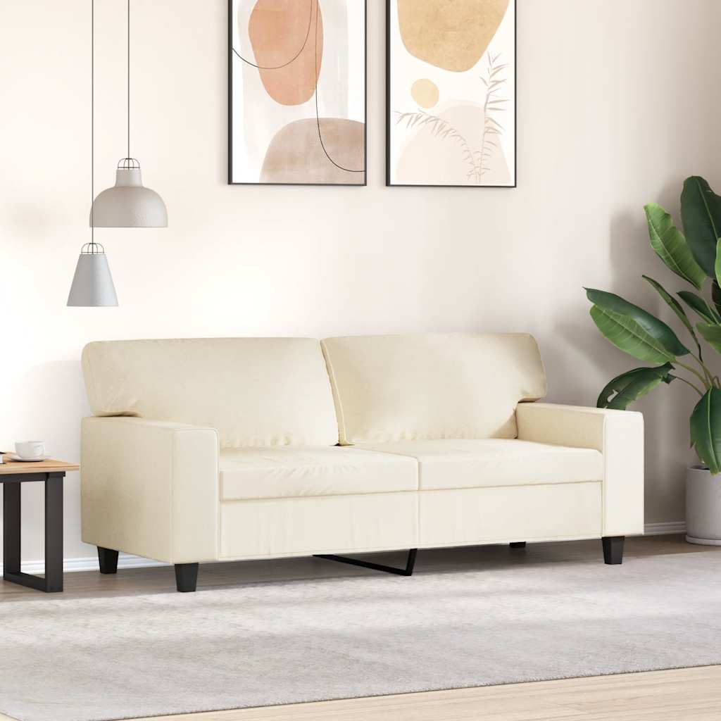 vidaXL 2-osobowa sofa, kremowy, 140 cm, sztuczna skóra