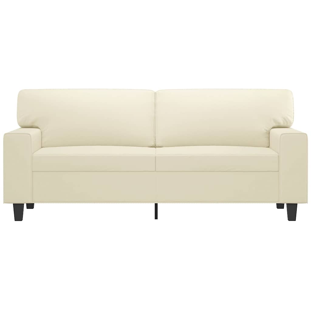 vidaXL 2-osobowa sofa, kremowy, 140 cm, sztuczna skóra