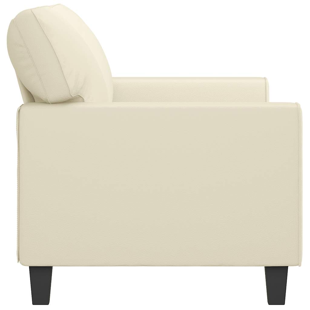 vidaXL 2-osobowa sofa, kremowy, 140 cm, sztuczna skóra