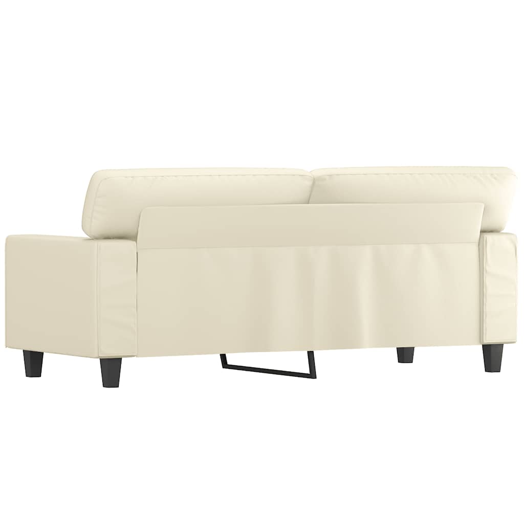 vidaXL 2-osobowa sofa, kremowy, 140 cm, sztuczna skóra