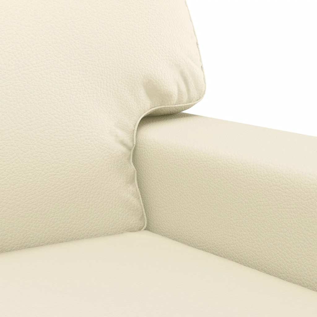 vidaXL 2-osobowa sofa, kremowy, 140 cm, sztuczna skóra