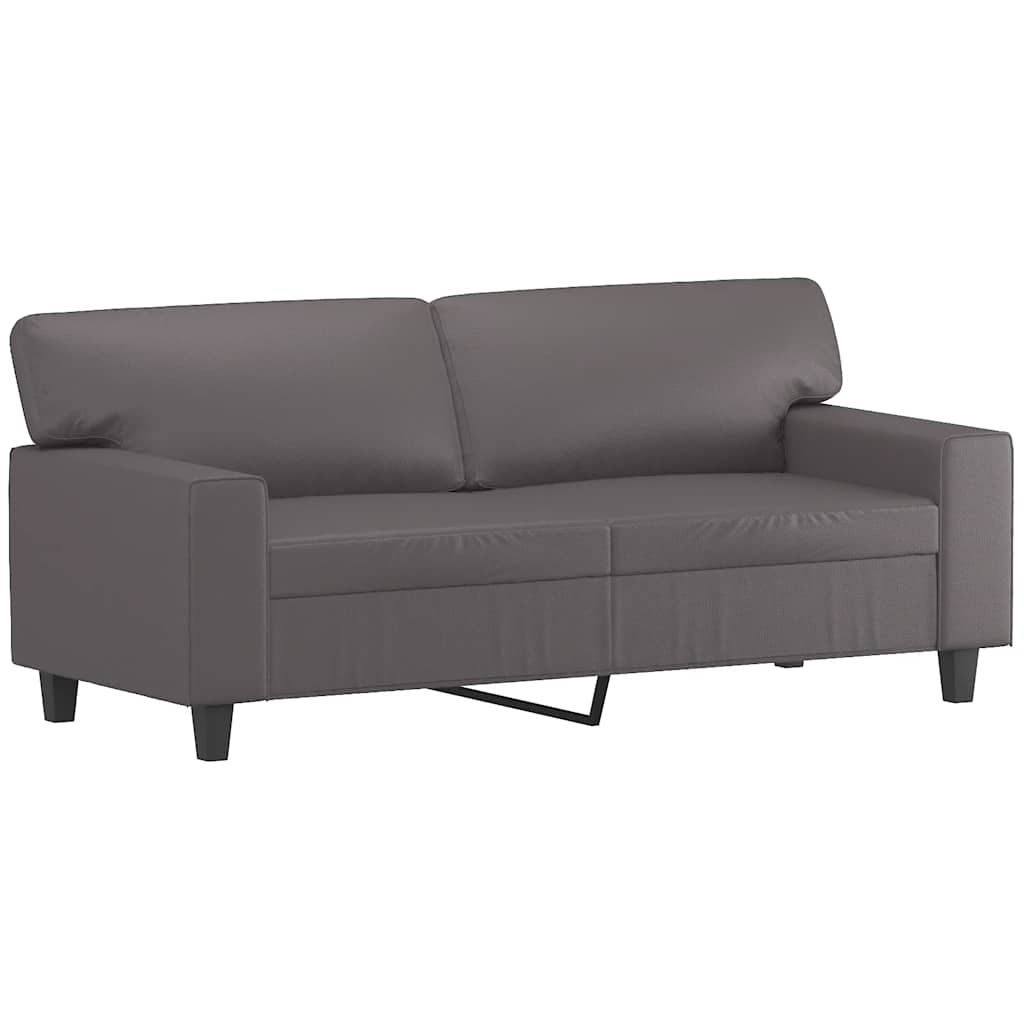 vidaXL 2-osobowa sofa, szary, 140 cm, sztuczna skóra