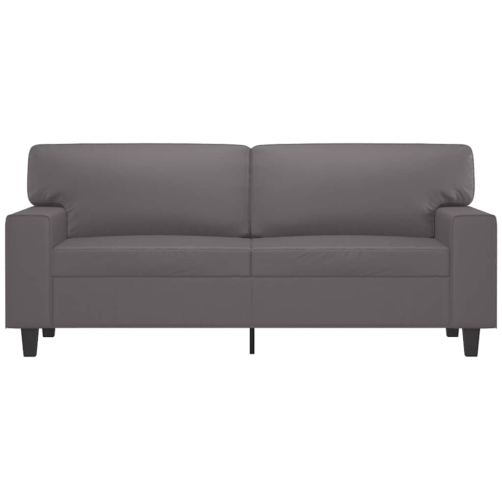 vidaXL 2-osobowa sofa, szary, 140 cm, sztuczna skóra