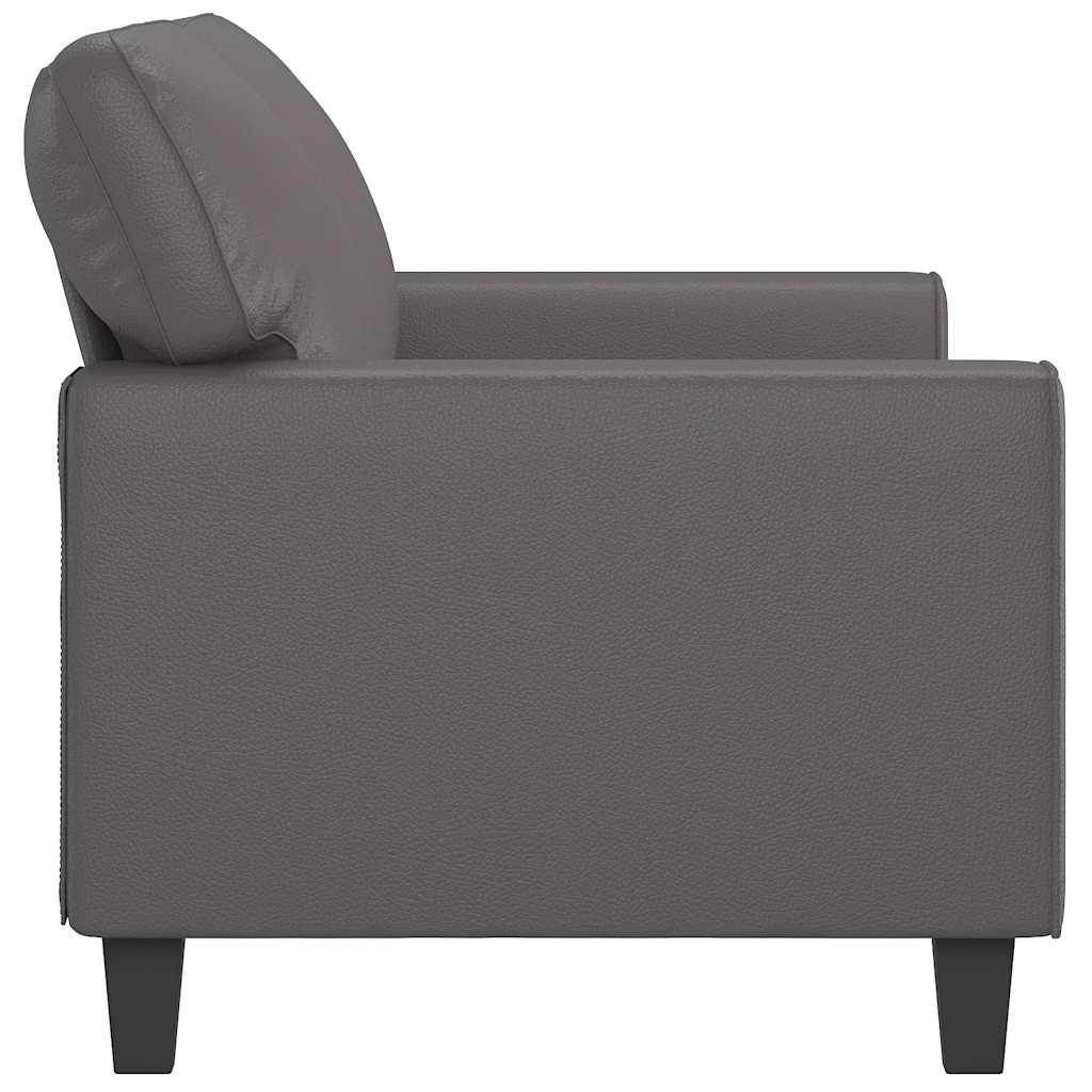 vidaXL 2-osobowa sofa, szary, 140 cm, sztuczna skóra