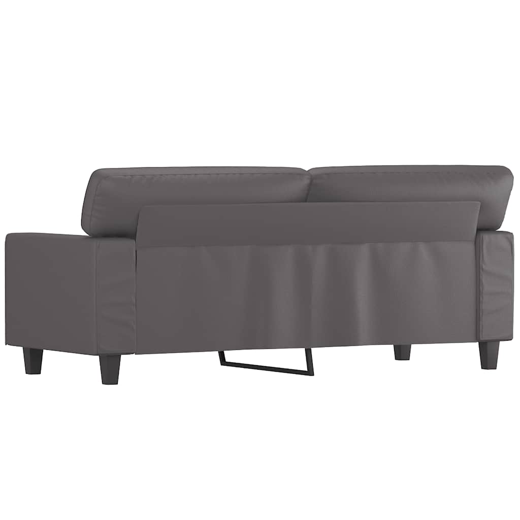vidaXL 2-osobowa sofa, szary, 140 cm, sztuczna skóra