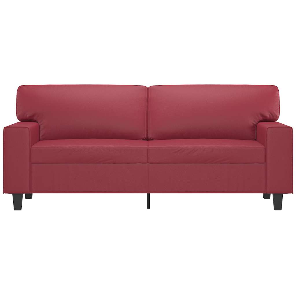 vidaXL 2-osobowa sofa, winna czerwień, 140 cm, sztuczna skóra