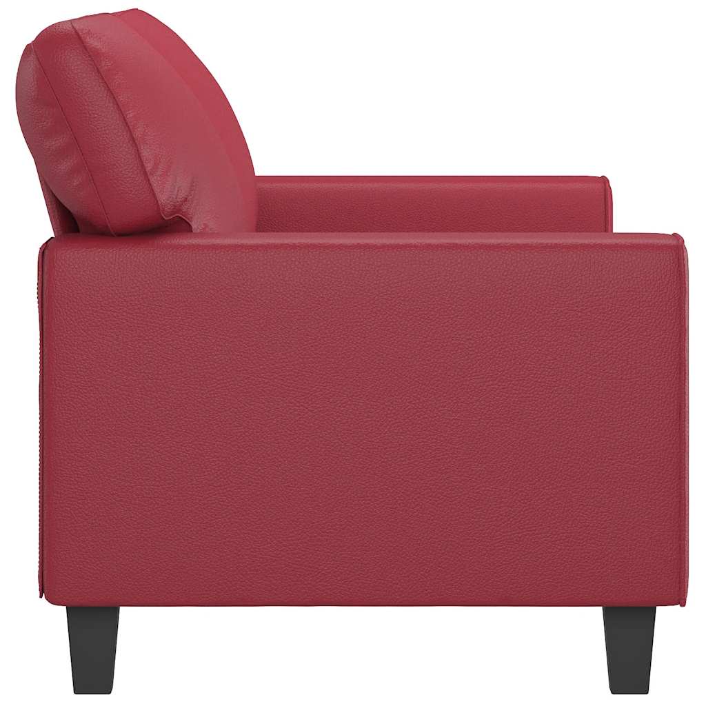 vidaXL 2-osobowa sofa, winna czerwień, 140 cm, sztuczna skóra