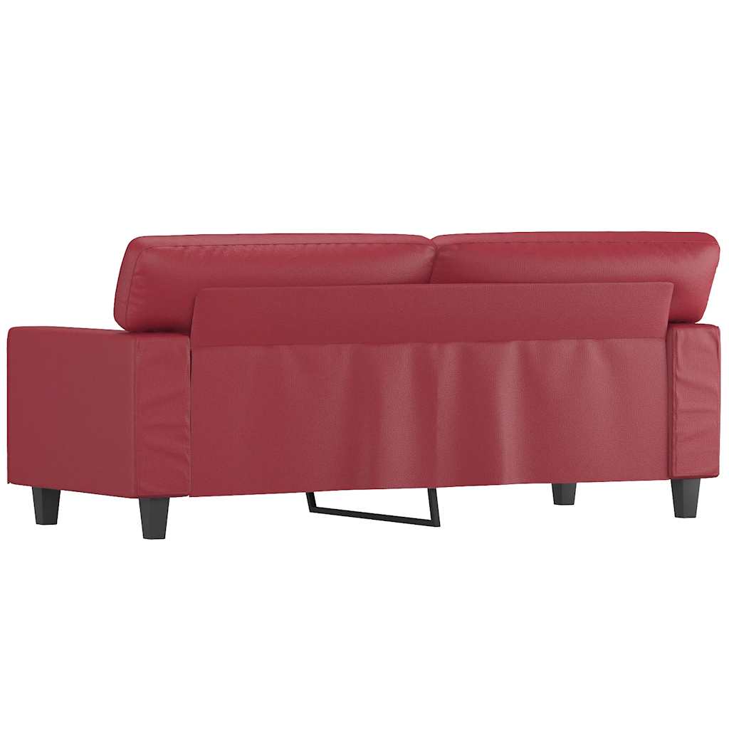 vidaXL 2-osobowa sofa, winna czerwień, 140 cm, sztuczna skóra