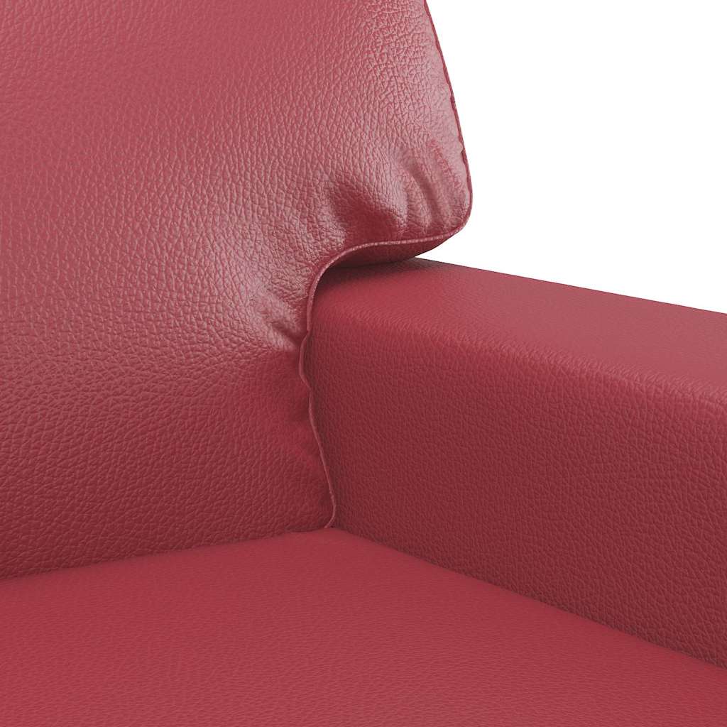 vidaXL 2-osobowa sofa, winna czerwień, 140 cm, sztuczna skóra