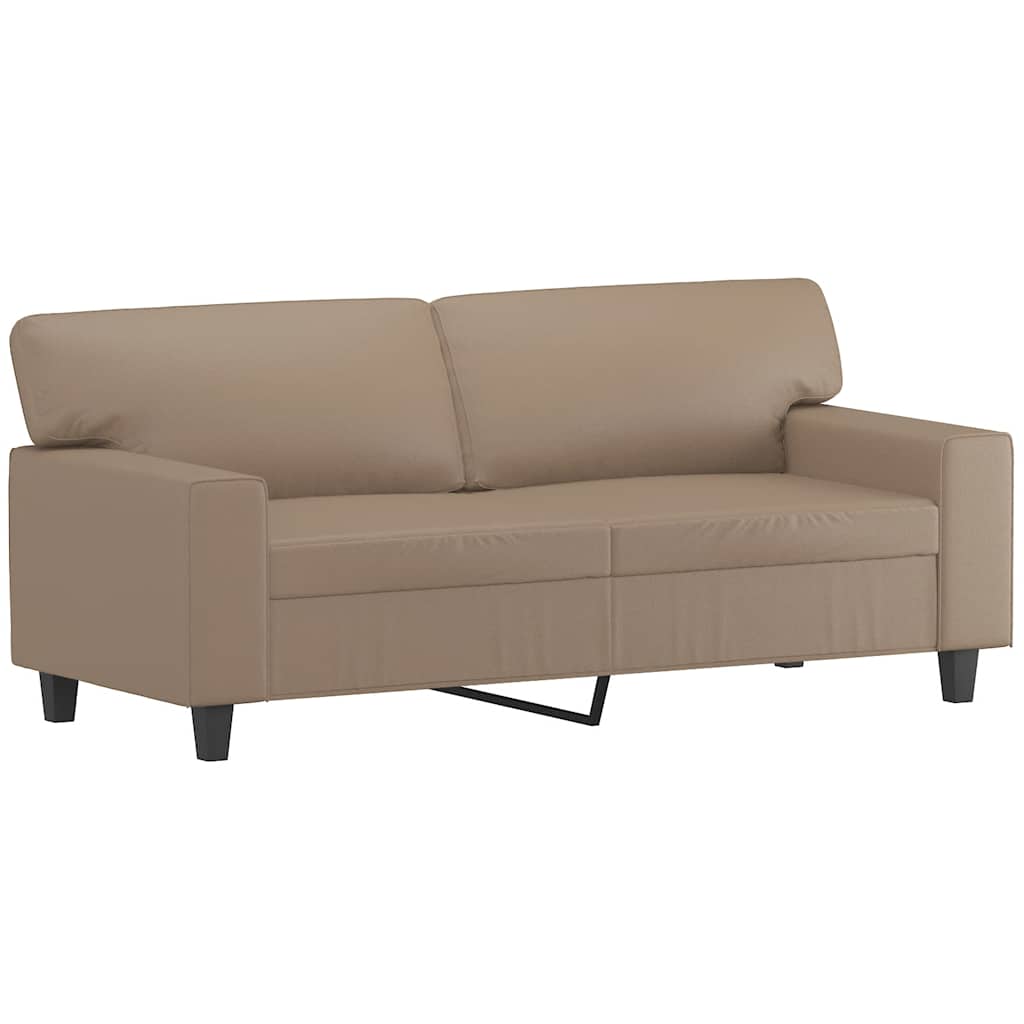 vidaXL 2-osobowa sofa, kolor cappuccino, 140 cm, sztuczna skóra