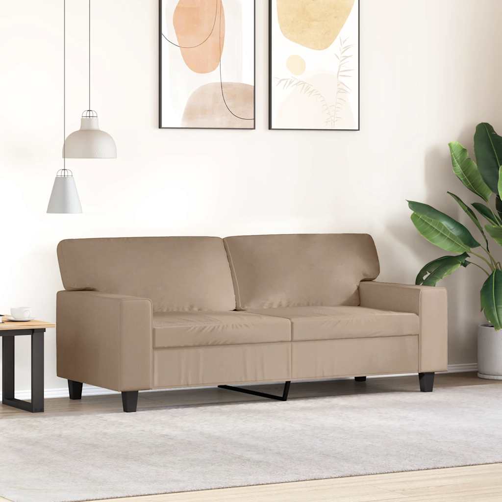 vidaXL 2-osobowa sofa, kolor cappuccino, 140 cm, sztuczna skóra