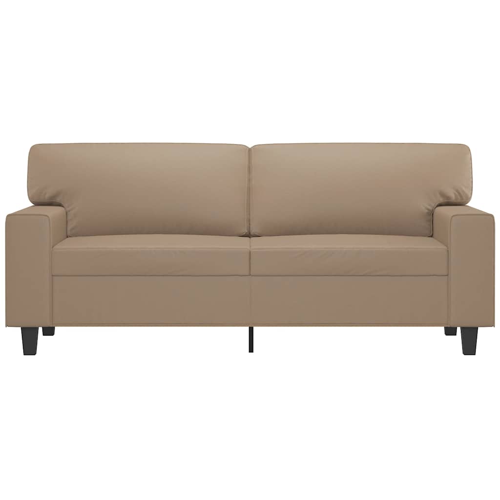 vidaXL 2-osobowa sofa, kolor cappuccino, 140 cm, sztuczna skóra