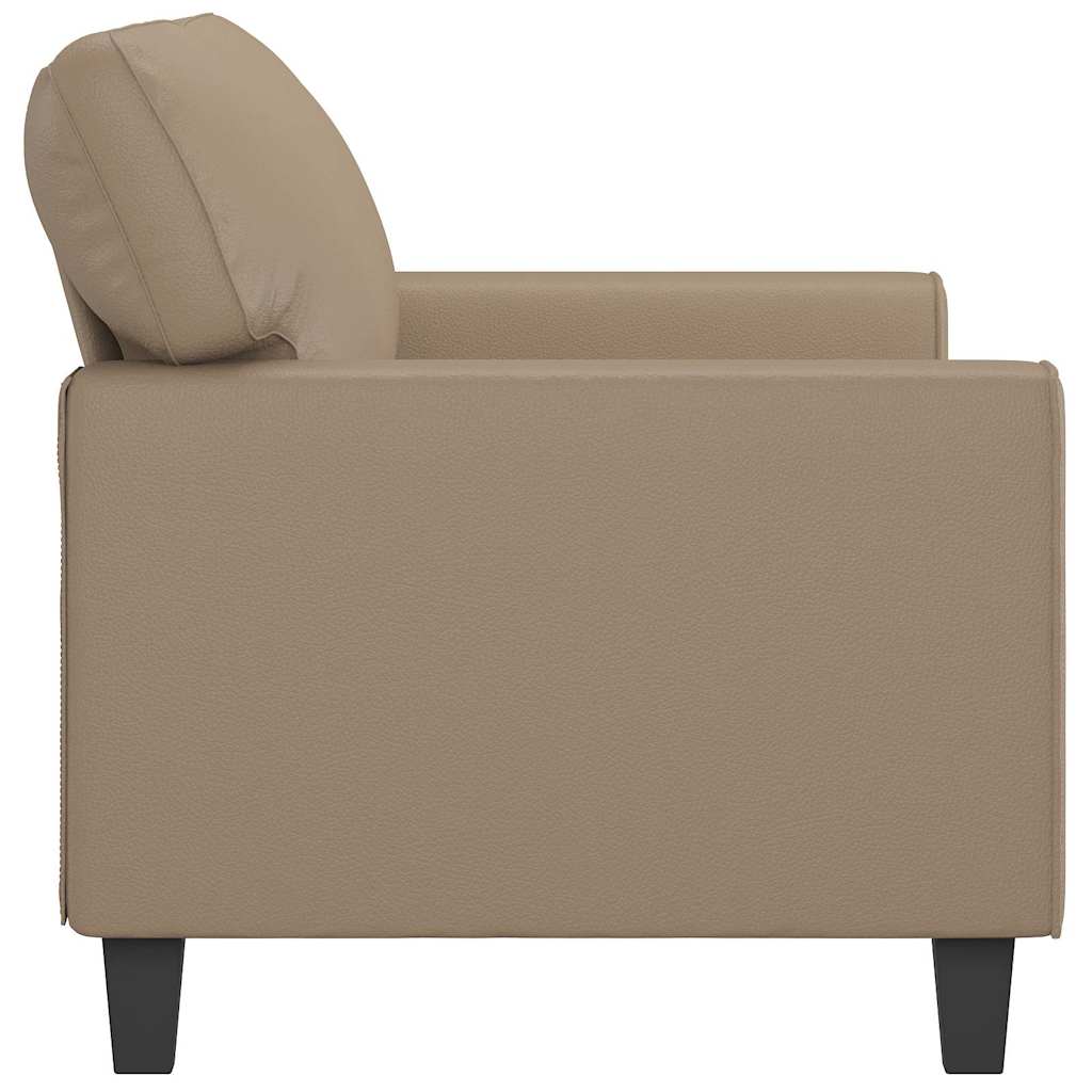 vidaXL 2-osobowa sofa, kolor cappuccino, 140 cm, sztuczna skóra