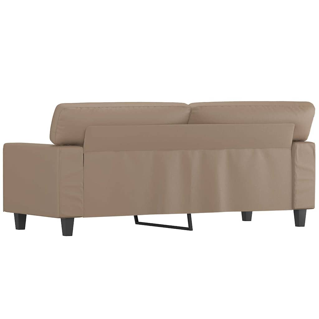 vidaXL 2-osobowa sofa, kolor cappuccino, 140 cm, sztuczna skóra