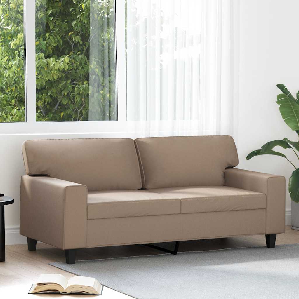 vidaXL 2-osobowa sofa, kolor cappuccino, 140 cm, sztuczna skóra