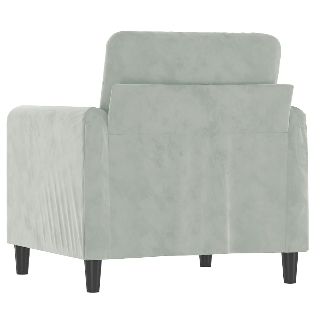 vidaXL Fotel, jasnoszary, 60 cm, obity aksamitem