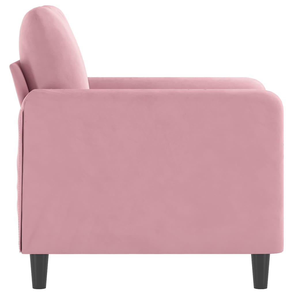 vidaXL Fotel, różowy, 60 cm, obity aksamitem