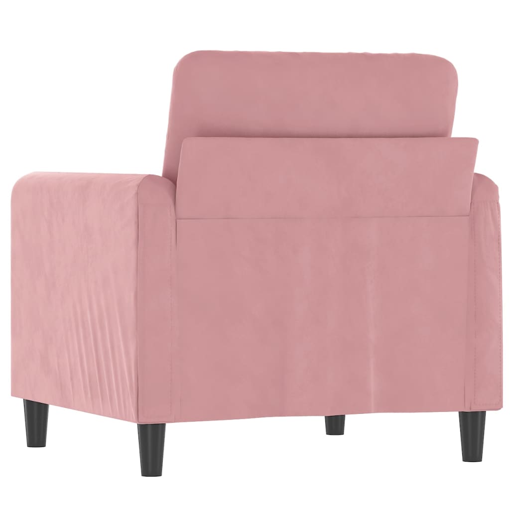vidaXL Fotel, różowy, 60 cm, obity aksamitem
