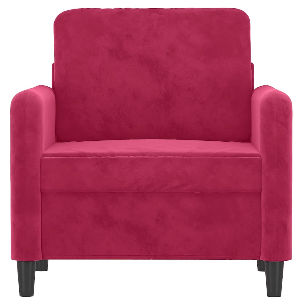 vidaXL Fotel, winna czerwień, 60 cm, obity aksamitem
