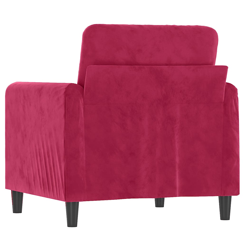 vidaXL Fotel, winna czerwień, 60 cm, obity aksamitem