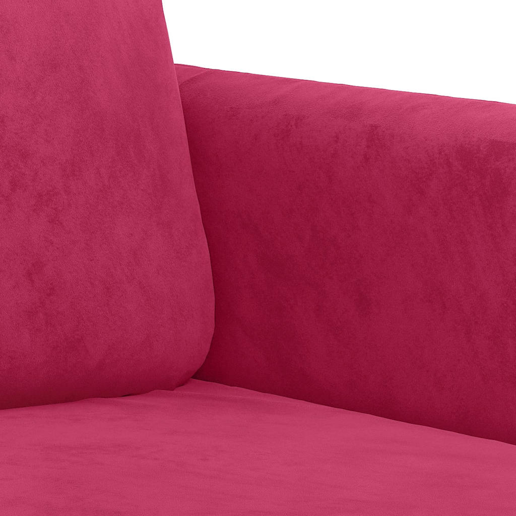 vidaXL Fotel, winna czerwień, 60 cm, obity aksamitem