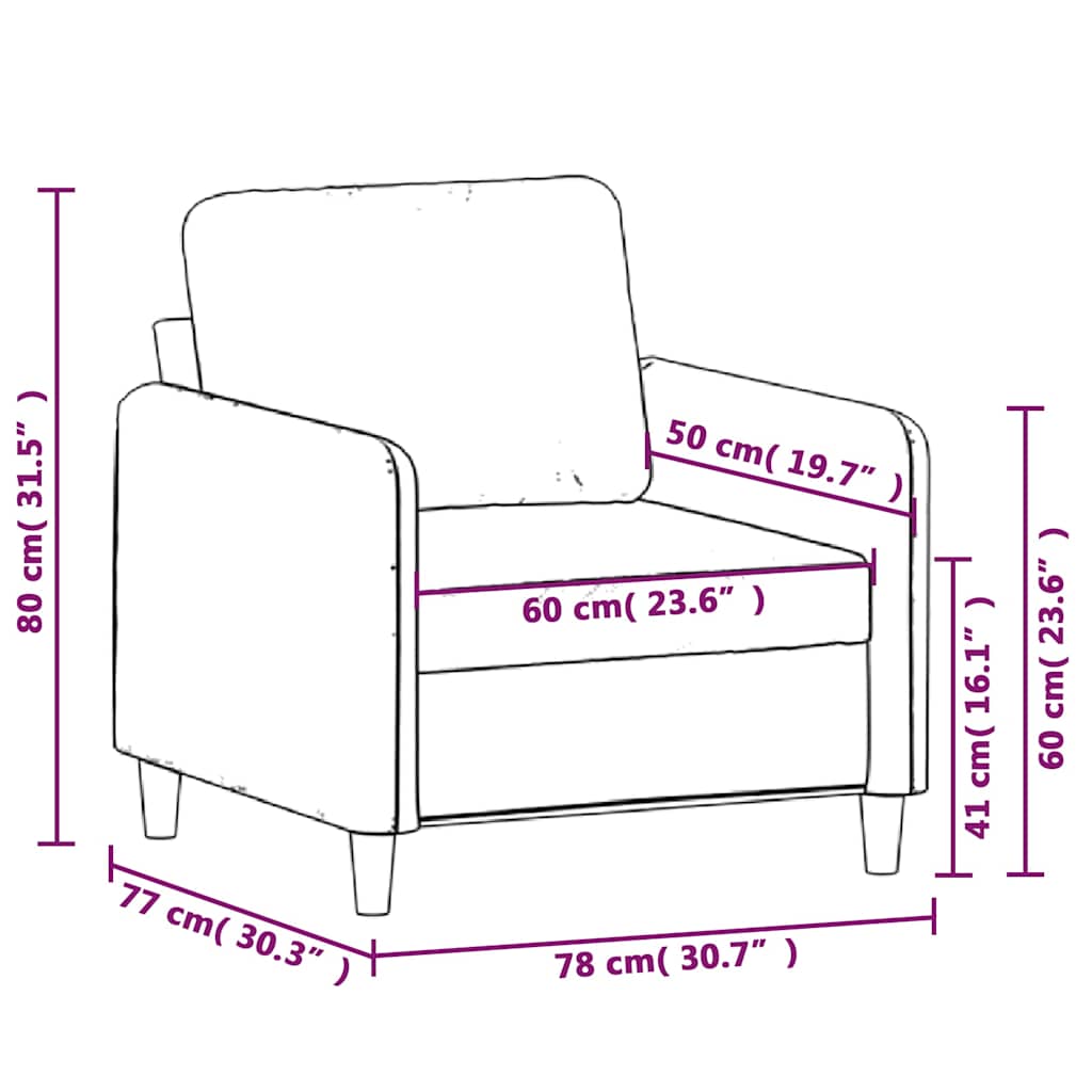 vidaXL Fotel, winna czerwień, 60 cm, obity aksamitem