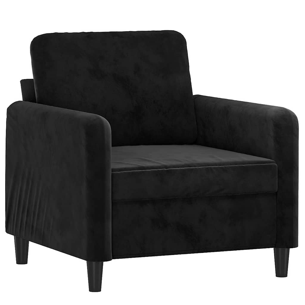 vidaXL Fotel, czarny, 60 cm, obity aksamitem