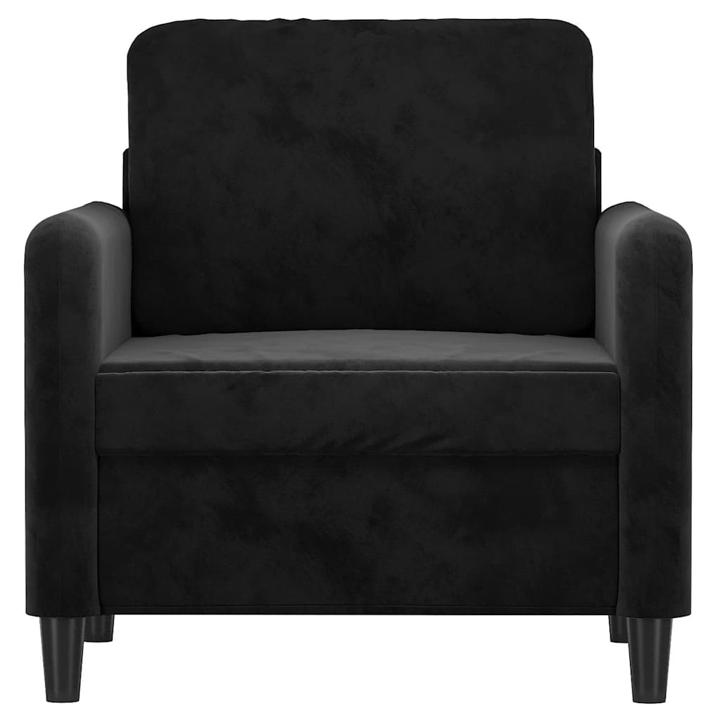vidaXL Fotel, czarny, 60 cm, obity aksamitem