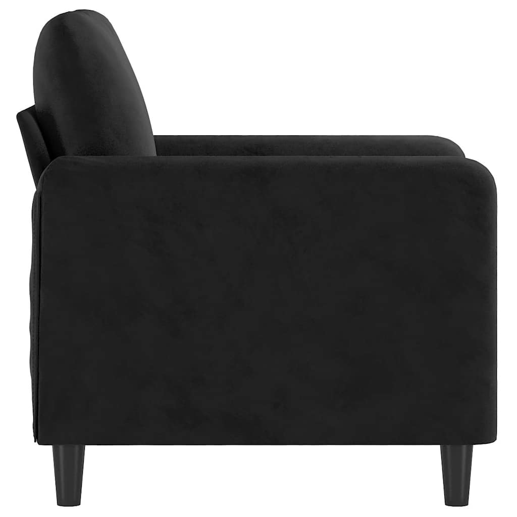 vidaXL Fotel, czarny, 60 cm, obity aksamitem