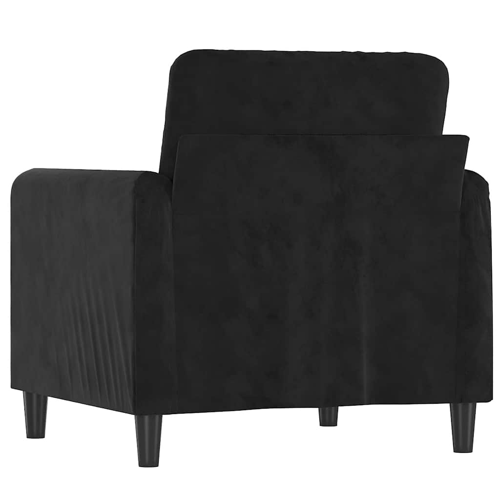 vidaXL Fotel, czarny, 60 cm, obity aksamitem
