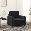 vidaXL Fotel, czarny, 60 cm, obity aksamitem