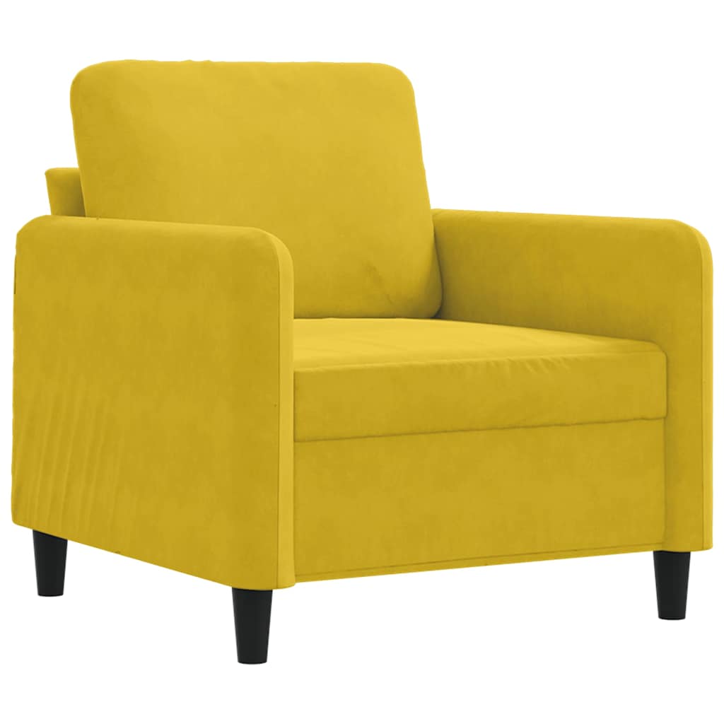 vidaXL Fotel, żółty, 60 cm, obity aksamitem
