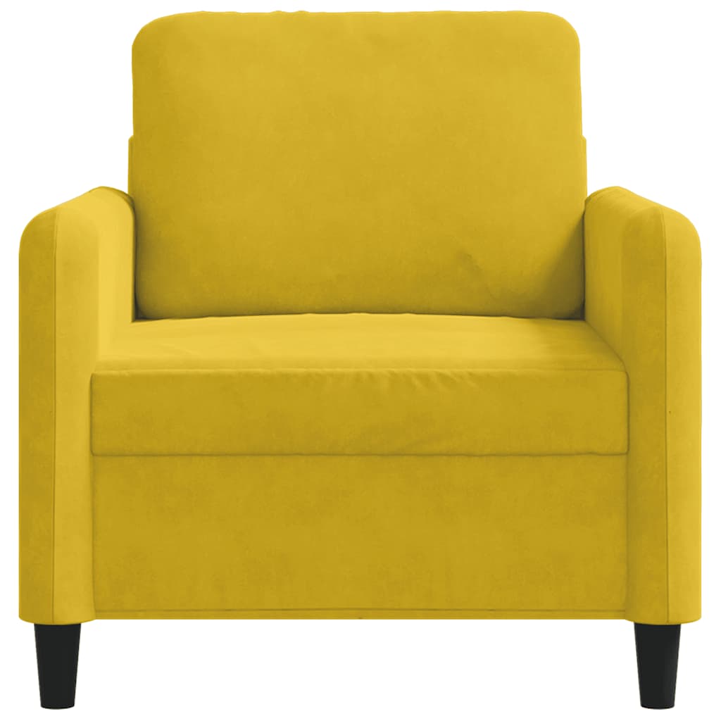 vidaXL Fotel, żółty, 60 cm, obity aksamitem
