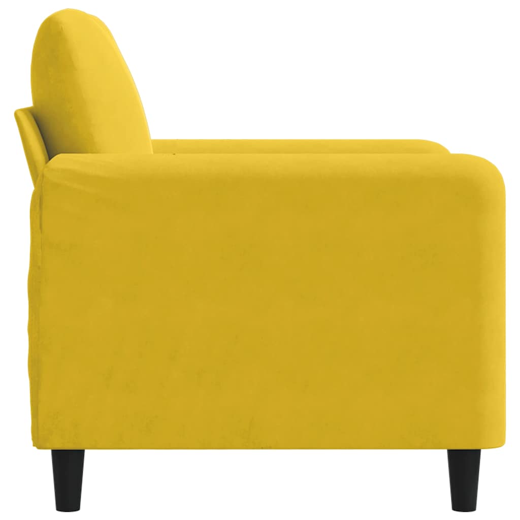 vidaXL Fotel, żółty, 60 cm, obity aksamitem