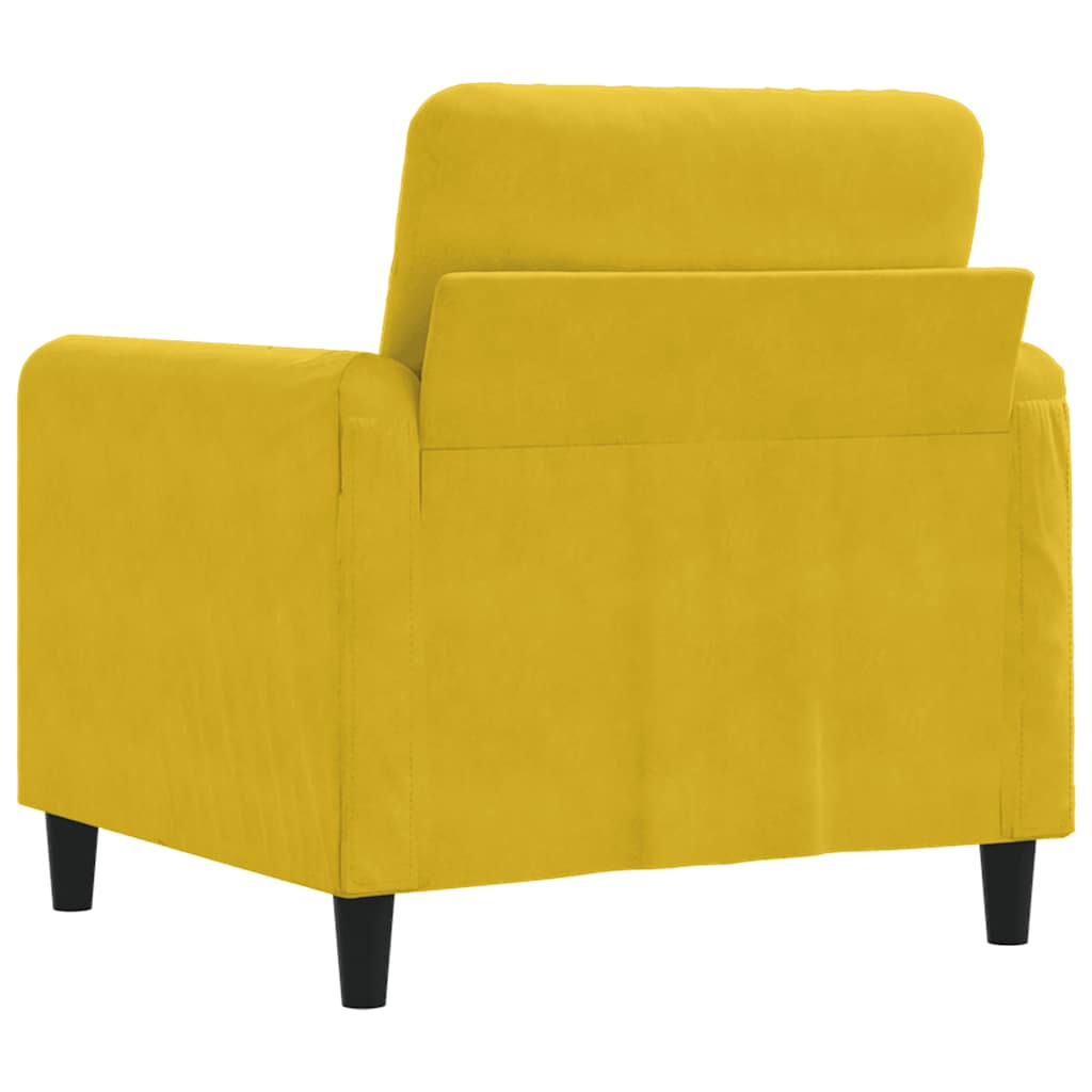 vidaXL Fotel, żółty, 60 cm, obity aksamitem