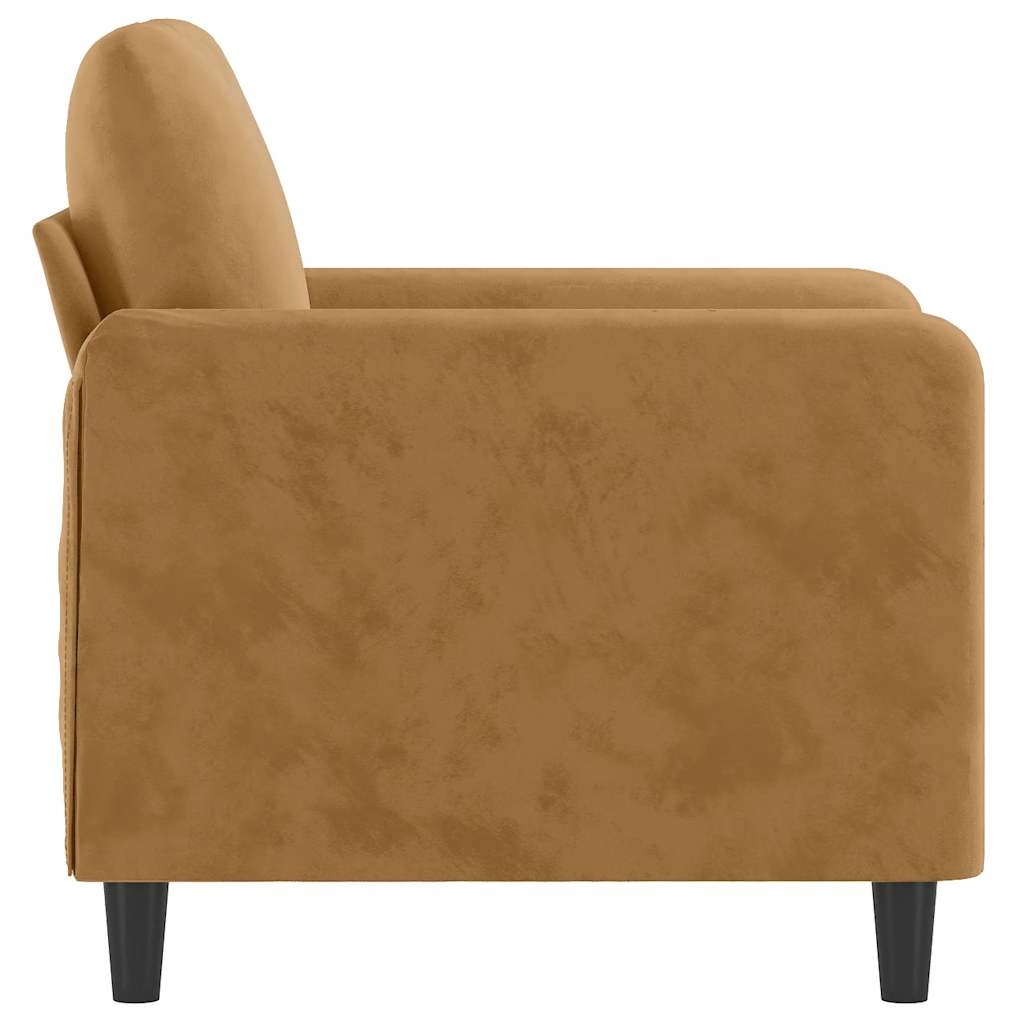 vidaXL Fotel, brązowy, 60 cm, obity aksamitem
