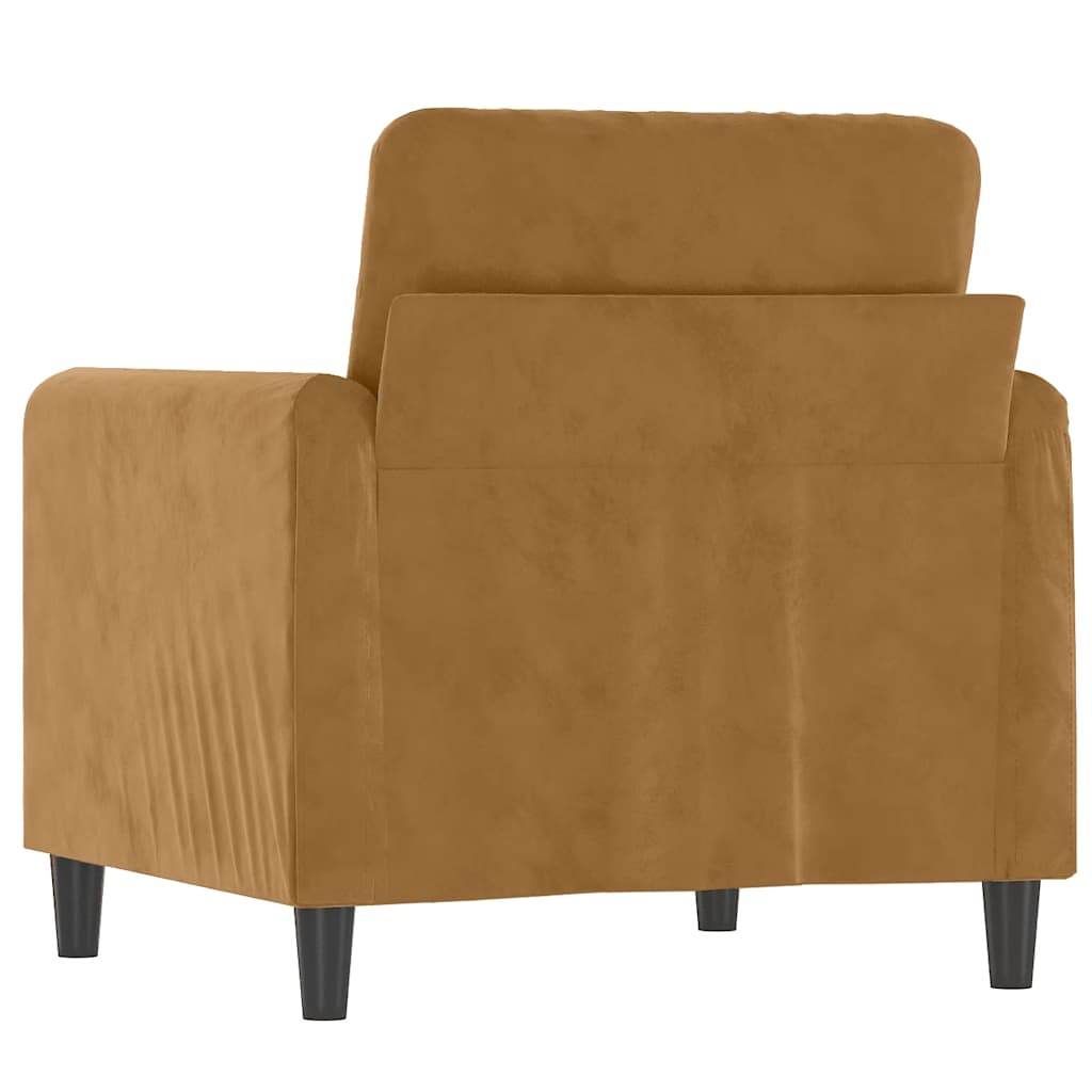 vidaXL Fotel, brązowy, 60 cm, obity aksamitem