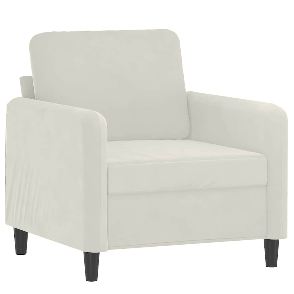 vidaXL Fotel, kremowy, 60 cm, obity aksamitem