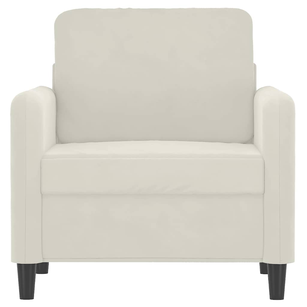 vidaXL Fotel, kremowy, 60 cm, obity aksamitem