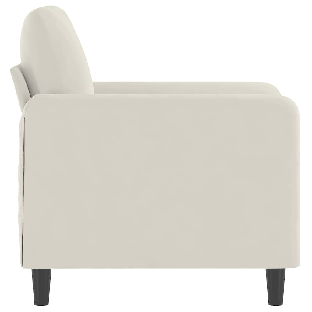 vidaXL Fotel, kremowy, 60 cm, obity aksamitem